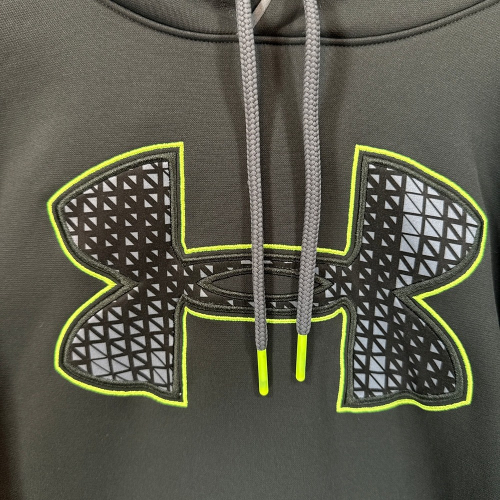 Under Armour Hoodie Mens XL Green UA Storm Pullover Big Logo Fleece Sweatshirt - Picture 7 of 9